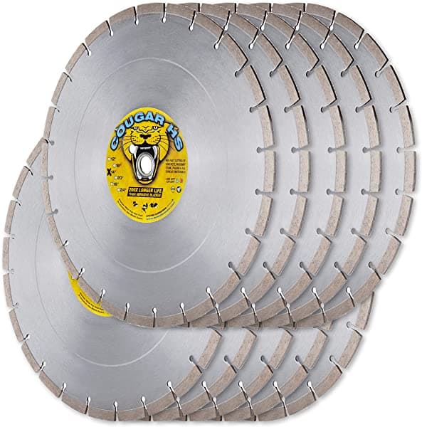 Delta Diamond Cougar Hs - Hoja De Diamante De Sierra De Hormigón De 14 Pulgadas Paquete De 10 Unidades Segmentada Premium Corte General Adoquines Ladrillo Bloque Y Similares 10 Unidades COHS