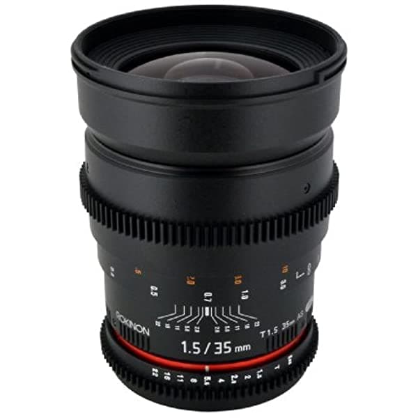 Rokinon Cine 35 Mm T15 Lente Cinematográfica Asférica Gran Ángulo Con Apertura De-Clicked Para Canon Eos Dslr 35-35Mm CV35-N