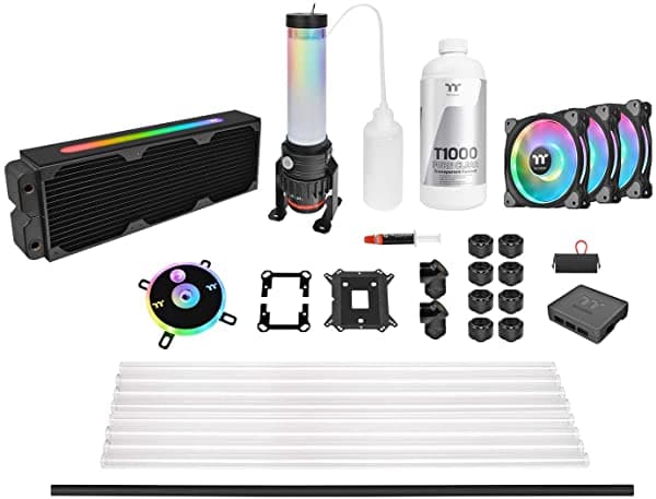 Thermaltake Pacific Cl360 Max D5C Res/Bomba 16.8 Millones De Colores Rgb (Alexa Razer Chroma) Radiador De Cobre Habilitado Para Software Petg Kit De Refrigeración Por Agua Cl-W259-Cu00Sw-A
