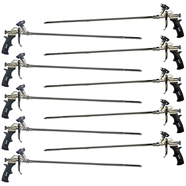 Awf Pro Pistola De Espuma - Awf 1200 Ptfe Antiadherente Recubierto De 2' Pistola De Espuma De Pulverización. Ideal Para Contratistas Y Bricolaje. Pistola De Aislamiento De Espuma De Alta Precisión Mayor Rendimiento Ajuste De Una Mano Boquilla De 2' Larga Paquete De 10 Unidades AWF 1200-10