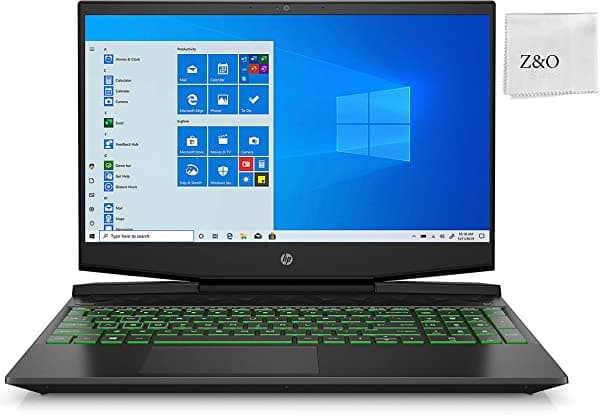 HP Pavilion Gaming - Notebook Micro-Edge de 15 Pulgadas, Procesador Intel Core i5-9300H, NVIDIA GeForce GTX 1650 (4 GB), 8 GB SDRAM, 256 GB SSD, Windows 10 Home (Shadow Black/Acid Green) 15-DK0056WM / 15-DK0096WM