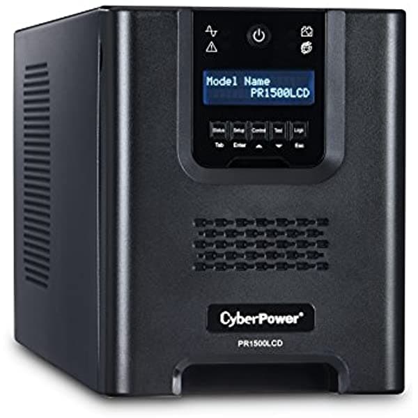 Cyberpower Torre Pequeña De Suministro Ininterrumpido De Energía Con Lcd Onda Senoidal Aplicación Inteligente 1500Va Negro PR1500LCD