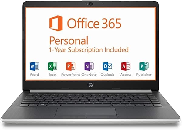 Hp 14" Hd Intel N4000 2.6Ghz 4Gb Ram 64Gb Emmc Webcam Windows 10 Laptop + 1 Año Microsoft Office Plata 14-14.99 Pulgadas (7Mp91Ua)