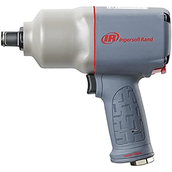 Ingersoll Rand 2145Qimax Llave De Impacto De Aire De 3/4" - Tecnología Silenciosa 1350 Pies-Libras Potente Salida De Par Inverso Motor De 7 Paletas Funda De Martillo De Acero Gris