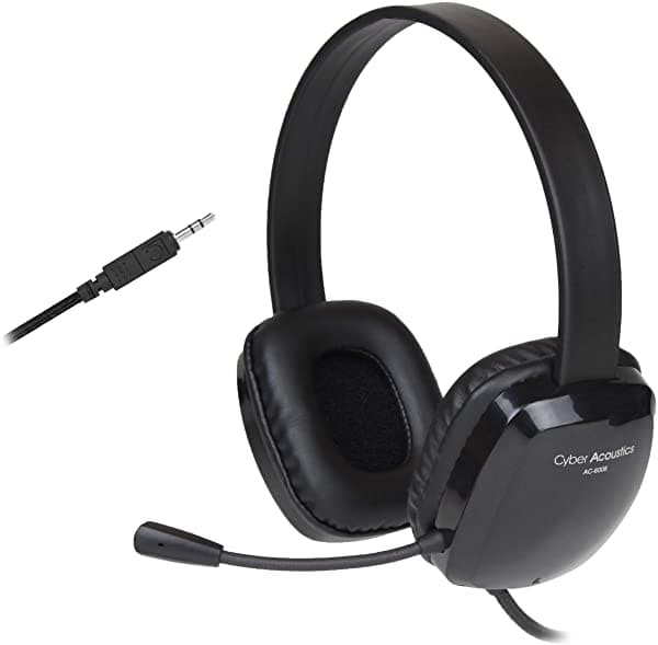Cyber Acoustics Auriculares Estéreo Con Micrófono Unidireccional Con Cancelación De Ruido - 80 Unidades - Compatible Con Pc Macs Chromebooks Microsoft Surface Tablets Smartphones Y La Mayoría De Los Sistemas De Juego (Ac-6008-80)