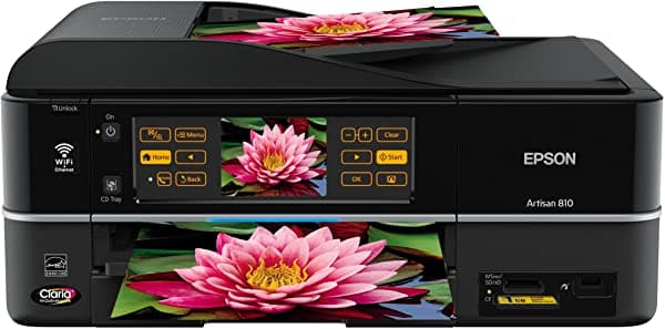 Epson Artisan 810 Wireless All-In-One Inyección De Tinta Impresora Copiadora Escáner En Color Fax (C11Ca52201)