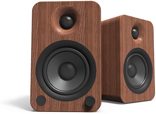 Kanto Yu4 - Altavoces De Estantería Alimentados De 140 W Con Bluetooth Y Preamplificador De Teléfono Nogal | Par CA-YU4WALNUT