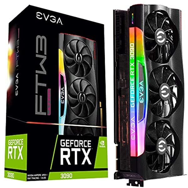 Evga Geforce Rtx 3090 Ftw3 Ultra Gaming 24Gb Gddr6X Tecnología Icx3 Argb Led Placa Trasera De Metal 24G-P5-3987-Kr