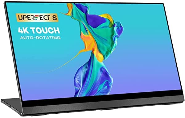 Pantalla Táctil Portátil 4K Sensor De Gravedad Uperfect S Rotación Automática De 15.6 Pulgadas Más Delgado Táctil De 10 Puntos Uhd 3840 X 2160 Soporte De Monitor Usb C Integrado Y Sin Marco Pantalla Hd Para Portátil UPERFECT S (MDS-156F13)