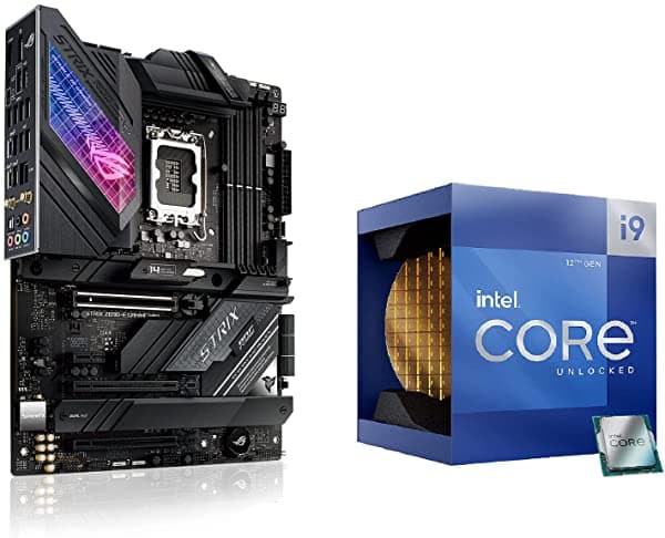 INLAND Procesador De Escritorio Intel Core I9-12900K 16 (8P+8E) Núcleos De Hasta 5.2 Ghz Desbloqueado Lga1700 Procesador De Escritorio Con Asus Rog Strix Z690-E Gaming Wifi Motherboard