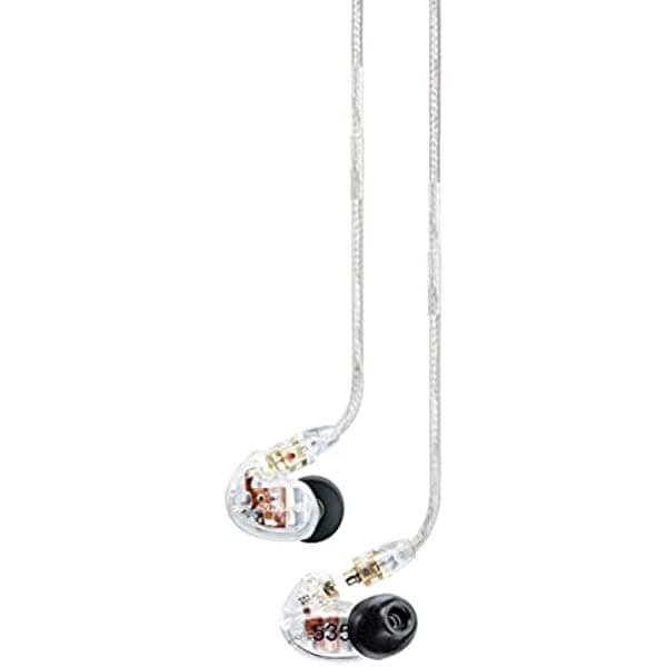 Shure Se535-Cl Profesional Sound Isolating Earphones High Definition Sound + Natural Bass Three Drivers In-Ear Fit Detachable Cable Durable Quality - Clear