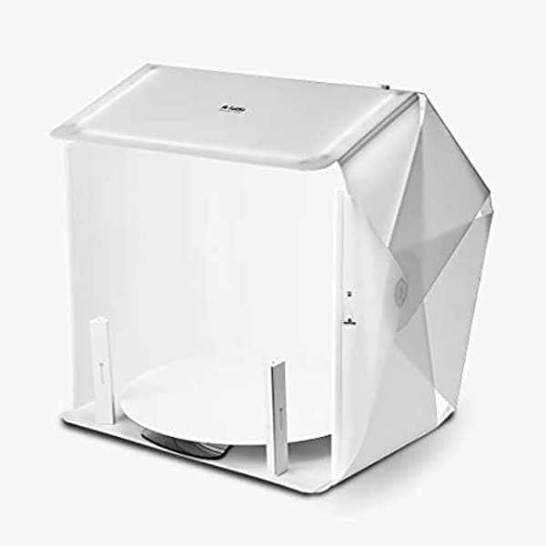 foldio foldable studio Foldio3 - Juego Completo | Estudio Fotográfico Plegable Portátil De 25 Pulgadas Con Tocadiscos Inteligentes 360 | Naranja M2004R_FBM
