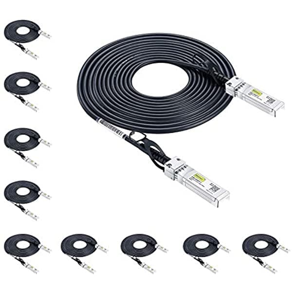 #10Gtek# [10-Pack] 10G Sfp+ Dac Cable - 10Gbase-Cu Pasivo De Conexión Directa De Cobre Twinax Sfp Cable Para Cisco Sfp-H10Gb-Cu7M D-Link Supermicro Netgear Mikrotik Fortinet 7 Metros (23Ft)