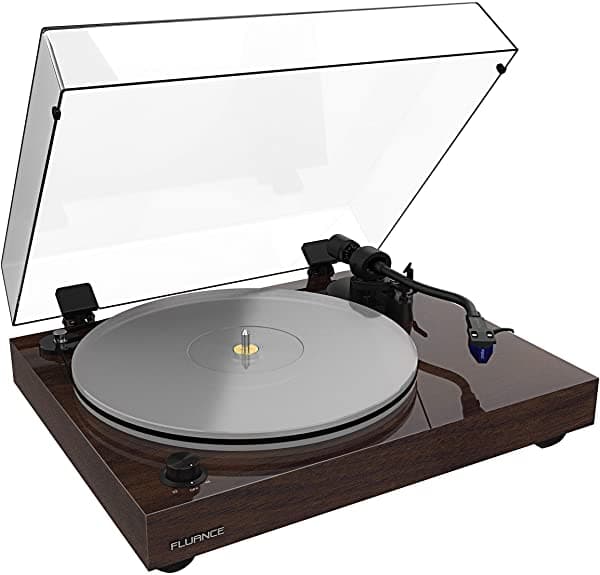 Fluance Rt85 Referencia High Fidelity Vinyl Turntable Record Player Con Ortofon 2M Blue Cartridge Acrylic Platter Speed Control Motor Solid Wood Plinth Vibration aislamiento Feet - Walnut RT85W