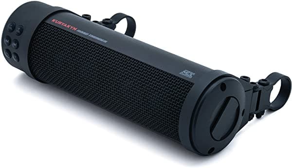 Kuryakyn 2720 Mtx Road Thunder - Barra De Sonido Para Motocicleta Resistente A La Intemperie 300 W Altavoces De Audio Montados En Manubrio Con Bluetooth Cargador De Alimentación Usb Color Negro Satinado