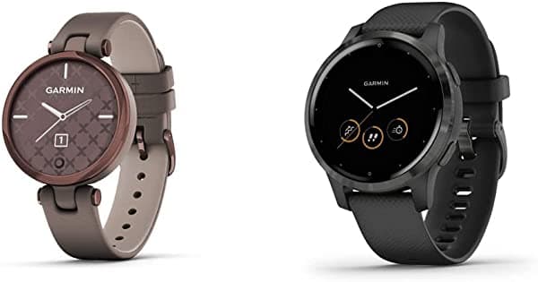 Garmin Lily Reloj Inteligente Gps Pequeño Bronce Oscuro Y Vivoactive 4 Reloj Inteligente Gps Cuenta Con Música Monitoreo De Energía Corporal Entrenamientos Animados Sensores De Buey De Pulso Y Más Color Negro