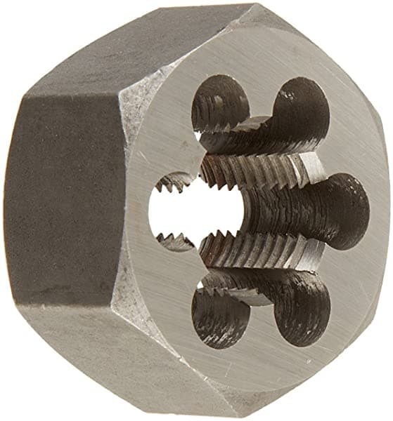 Terraja de roscar hexagonal DWT Drill America de acero al carbono (N.º 4 a 40,5 a 8 pulgadas, M1.6 x .35 a M50 x 1.5, estándar y mano izquierda) acabado sin revestimiento brillante DWTSH5-8