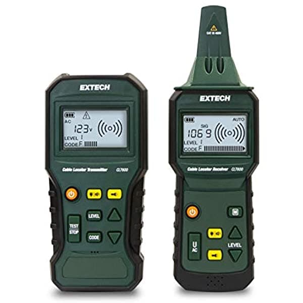 Extech Clt600 Localizador De Cables Avanzado Y Kit De Rastreador Localiza Y Rastrea Rápidamente Cables Y Cables Alimentados/No Alimentados En Paredes Techos Suelos Y Exteriores Subterráneos