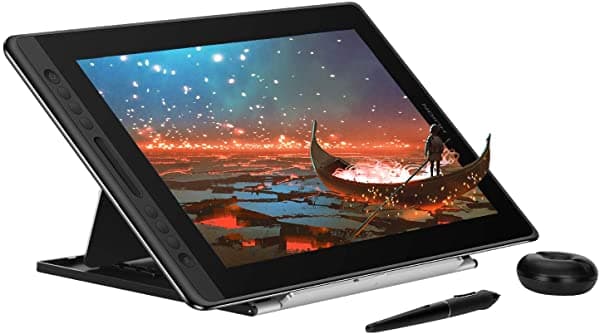 Huion Kamvas Pro 16 - Tableta De Dibujo Gráfico Con Pantalla Laminada Inclinación Completa Sin Batería Soporte Ajustable Compatible Con Windows Mac Y Chromebook Pantalla De Lápiz De 15.6 Pulgadas