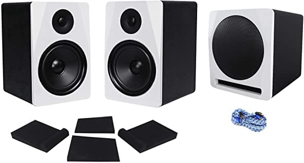 2 Rockville APM8W 8 Monitores de Estudio Potenciados+Subwoofer 10 Active+Pads de Espuma APM8W+APM10W+RCDSTR10B+RCDR10B+RRS190S