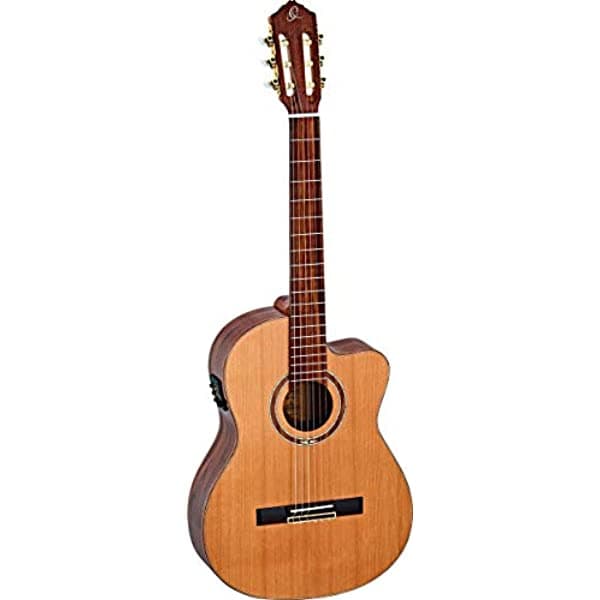 Ortega Guitarra 6 Cuerdas Serie De Intérprete Solid Top Slim Acústica-Electric Nylon Guitarra Funda Rce159Mn