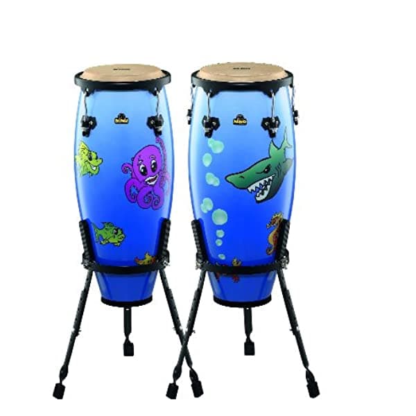 Nino Percusión 9 Pulgadas+ Conga De Madera De 10 Pulgadas Set Incl. Canasta De Canasta NINO910DS