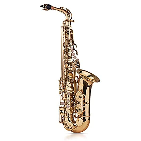 Muslady Saxofón Alto Eb Sax Gold Lacquered 802 Tipo de Llave Estuche Paño de Limpieza Correa