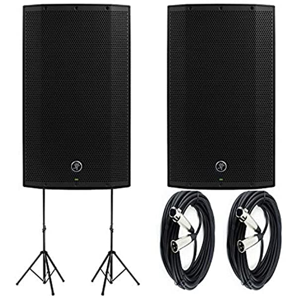 Mackie Thump12Bst Aumentó -1300W 12 Potenciados Avanzados Parlantes Par 2 Acero Parlante Stand Y 2 Xlr -Xlr Cable
