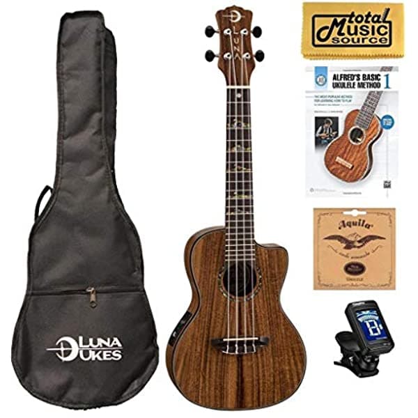 Luna High Tide Serie Koa Concert Ukulele Gigbagafinadorcuerdasbook & Pc UKE HTC KOA COMPBK
