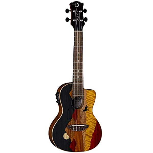 Luna Guitarra Vista Wolf 4-Cuerdas Concierto Acústica Electric Ukevistawolfc