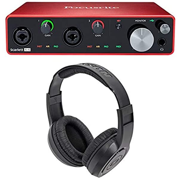 Focusrite Scarlett 4I4 3Ra Gen 192Khz Usb Audio Grabación Placa+Auriculares SCARLETT-4I4-3G+SASR350
