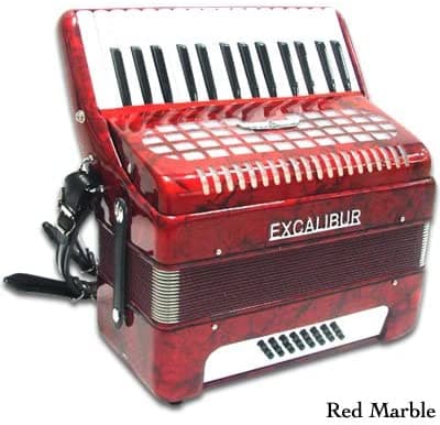 Excalibur Ginebra 24 Bajo Piano Accordion Red EX GENEVA 24BASS RED