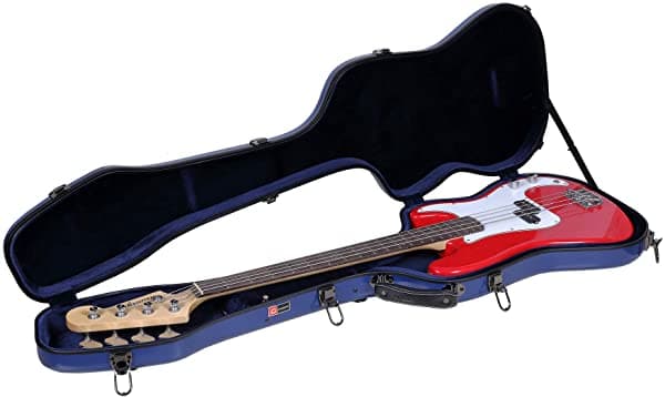 Crossrock Estuche de Fibra de Vidrio Deluxe, se Adapta a Precision Bass, Navy Blue CRF2020BNVBL