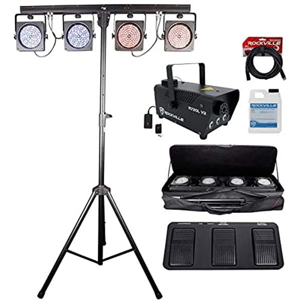 Chauvet 4Bar Usb D-Fi Dmx Iluminaciones Accesorios+Stand De Trípode+Desgastamiento+Fondo+Niebla 4BARUSB+R720L+RDX3M25