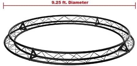 Cedarslink Tiping De 9.25 'De Diámetro 1.5 Tuberías 4 Secciones Círculo 9.25 Pies Camilamiento 10 Ancho Negro