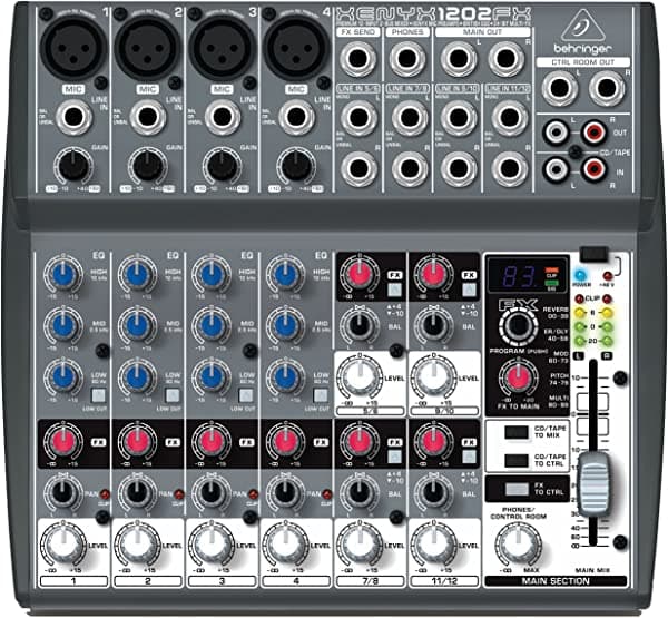 Behringer Premium Xenyx 1202Fx Mezclador 12 Entradass Xenyx Mic Preams Y Multi-Fx Procesador
