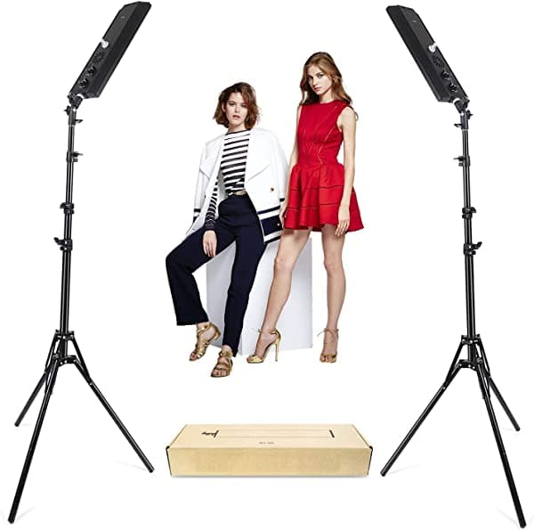 TRUMAGINE 100W Led Fotografía Video Luces De Salida Continua Iluminación Lámparas Con 2M Soporte De Luz Ajustable Kit 5500K/3200K Bi-Color Dimmable Luz De Panel Plana Para Cámara Foto Estudio Shooting Youtube Live