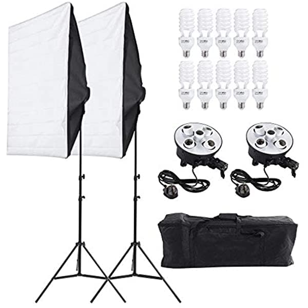 ShurndGao Kit De Luces De Fotografía Equipo De Estudio Fotográfico Video Iluminación Continua Fotografía Estudio Fotográfico Negro Talla Única