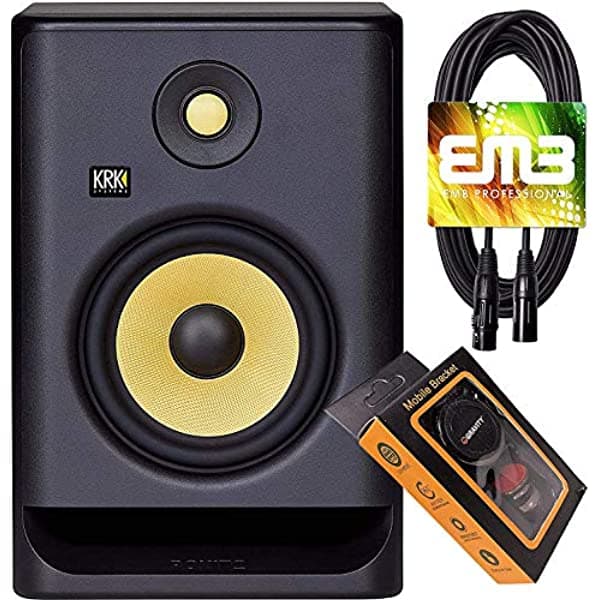 Krk Rp7 Rokit G4 Profesional Bi-Amp 7" Potenciados Monitor De Estudio Negro Con Cable Emb Xlr Y Paquete Extra M RP7+XLR+M