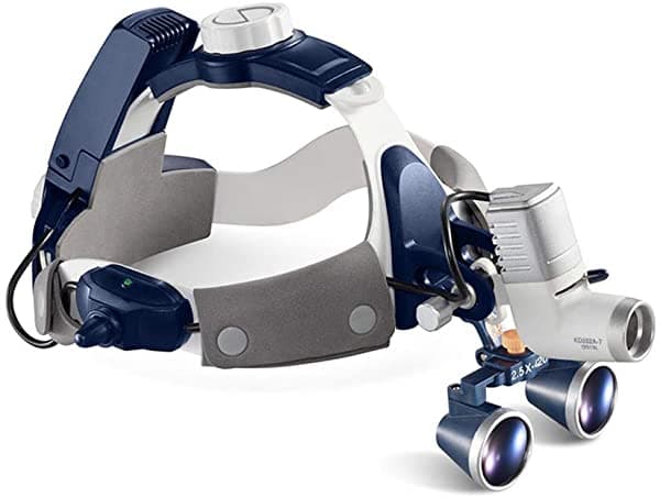 DX.JZ Lupa Dental Quirúrgica Lupa Binocular Lupa Médica Con Faros Led De 5 W Para Cirugía Vascular Dos Baterías Recargables
