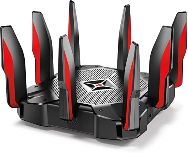 TP-Link AC5400 Router WiFi de Juegos Tri Banda (Archer C5400X) - Router Inalámbrico MU-MIMO, CPU Quad-Core de 64 bits a 1.8 GHz, Prioridad al Juego, Agregación de Enlaces, Almacenamiento de 16GB, Equidad en el Tiempo de Emisión