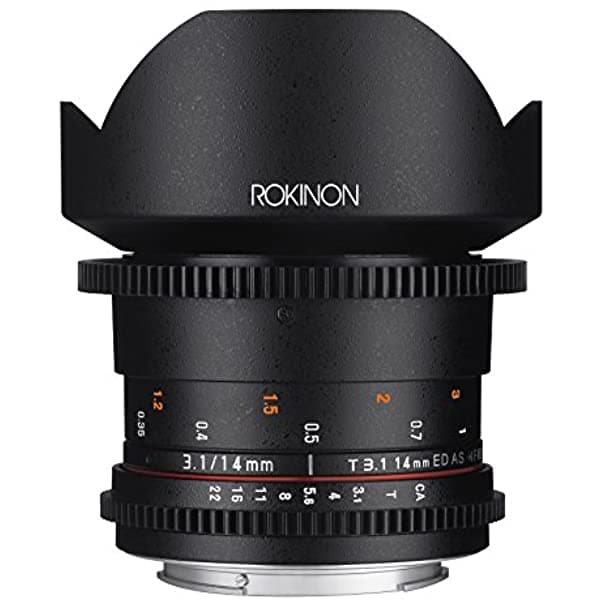 Rokinon Cine DS DS14M-C Lente Cine Gran Angular de 14mm T3.1 ED AS IF UMC para Cuadro Completo (Full Frame) Compatible con Canon EF