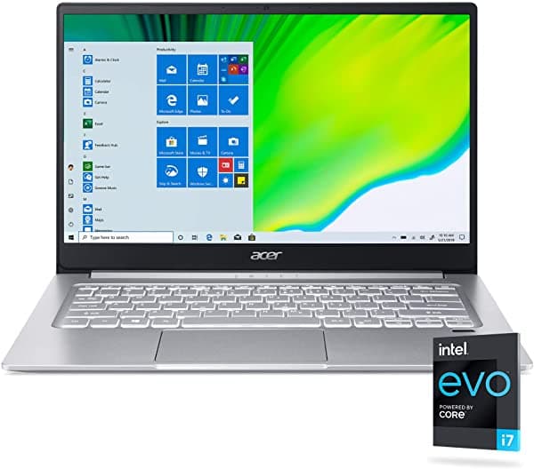 Acer Swift 3 Intel Evo Thin & Luz Laptop 14" Full Hd Intel Core I7-1165G7 Intel Iris Xe Graphics 8Gb Lpddr4X 256Gb Nvme Ssd Wi-Fi 6 Fingerprint Reader Back-Lit Kb Sf314-59-75Qc