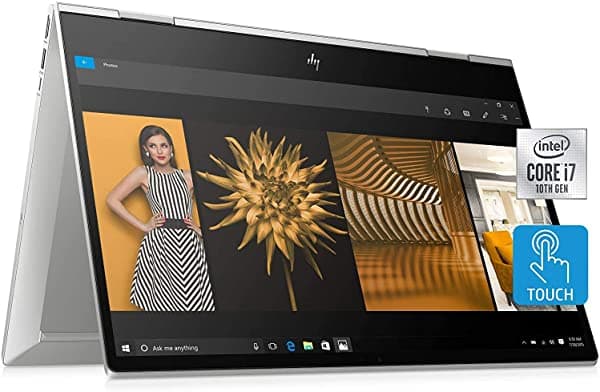 2020 HP Envy x360 2 en 1 15.6" FHD pantalla táctil Notebook Intel Core i7-10510U 8 GB RAM 512 GB PCIe SSD Intel UHD Graphics Bang & Olufsen HD webcam Win 10 plata 32 GB Snow Bell tarjeta USB