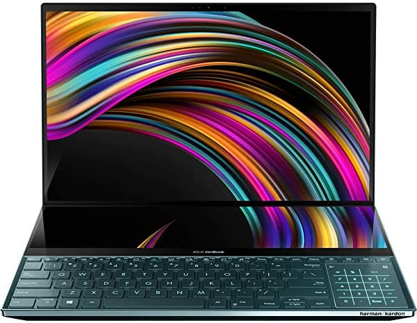 Computer Upgrade King Notebook CUK ZenBook Pro Duo by Asus UX581LV Touch Studio con pantalla Plus (Intel i9-10980HK Nvidia GeForce RTX 2060 32GB RAM 2TB NVMe 15.6" 4K Microsoft Windows 10 Pro) UX581GV-XB94T