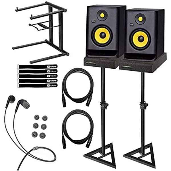 Clutch Krk Rp5G4 Rokit 5 G4 - Altavoz De Estudio De 5 Pulgadas (Par Soportes Cables Soporte Para Portátil)