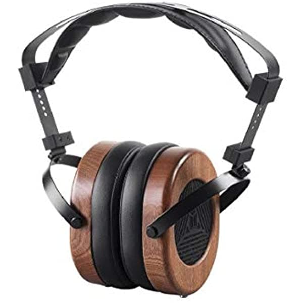 Monolith M565 - Auriculares De Diadema Magnéticos Diseño Plano Color Negro Y Madera Con Controlador De 2.598 In Parte Trasera Abierta Almohadillas Extraíbles Para Auriculares De Estudio O Profesionales 124733