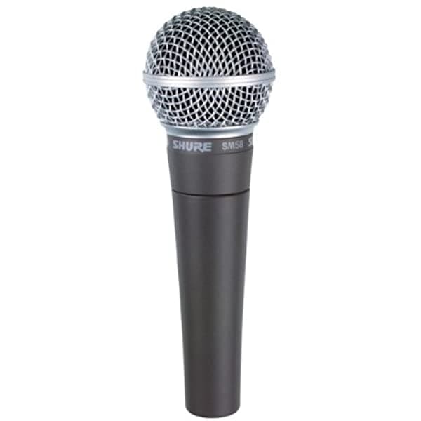 Shure SM58-CN Micrófono Dinámico Cardioide para Voz con Cable XLR de 25', Montura Antishock Neumática, Rejilla Esférica de Malla con Filtro Anti-Pop Integrado, Clip para Micrófono A25D, Bolsa de Almacenamiento, Conector XLR de 3 Pines