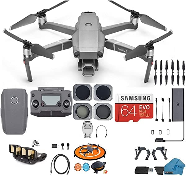 Dji Mavic 2 Pro Drone Quadcopter Con Nd Filtros De Lente Cpl Tarjeta Sd De 64 Gb Con Hasselblad Cámara De Vídeo Gimbal Bundle Kit Con Accesorios Imprescindibles