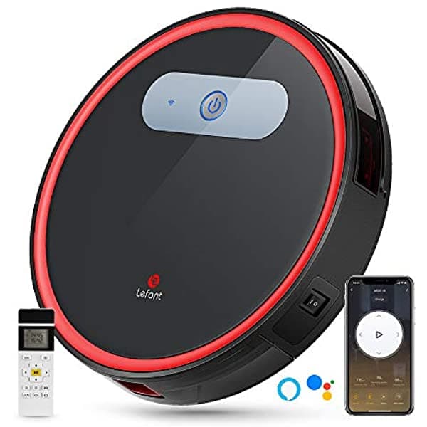 Lefant - Aspiradora Robot M501-B Con Conexión Wi-Fi Poder De Succión De 2000 Pa Funciona Con Alexa Y Google Carga Automática Para Suelos De Madera Dura Pelo De Mascotas Alfombras De Pelo Medio